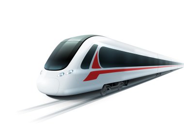 Yüksek hızlı tren gerçekçi izole görüntü 