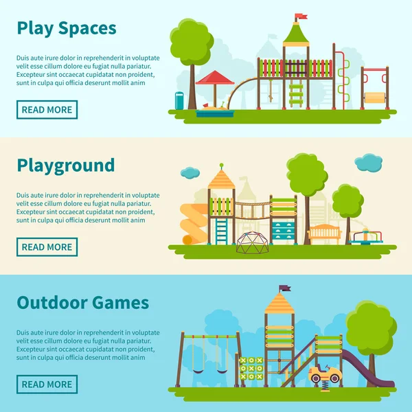 Parco giochi Concept Banner — Vettoriale Stock