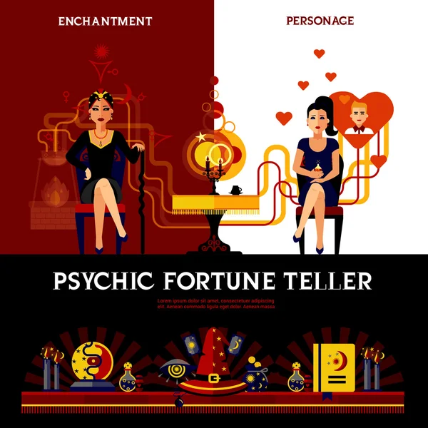 Psychic Fortune Teller Concept — Stock Vector