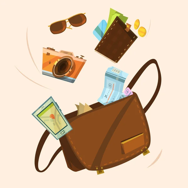 Concept de sac touristique — Image vectorielle