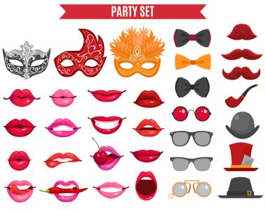 Retro tarzı parti Icons Set