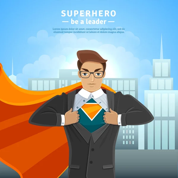 Konsep Super Hero Businessman - Stok Vektor