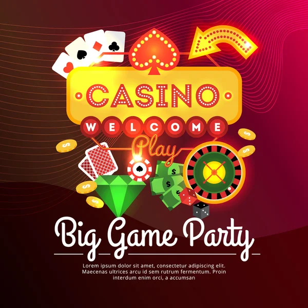 Welkom Casino Poster — Stockvector