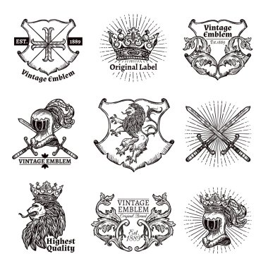 Heraldic Emblems Set clipart