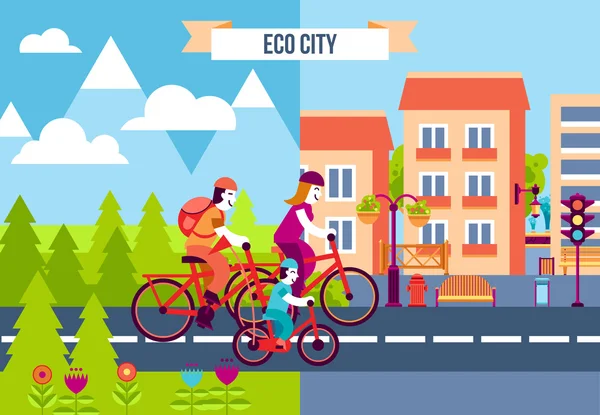 Eco City dekorativní ikony — Stockový vektor