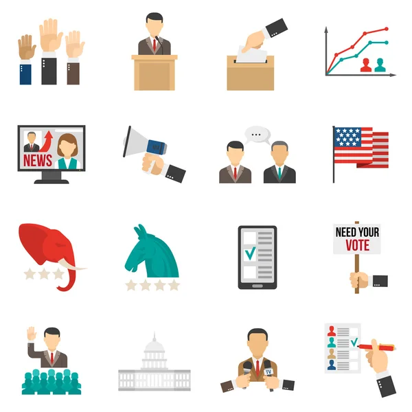 Icônes de couleur d'élection — Image vectorielle