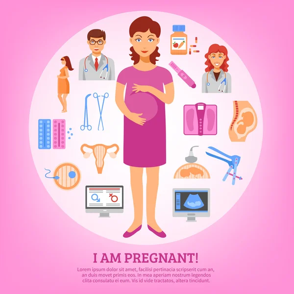 Cartaz de conceito de obstetrícia —  Vetores de Stock