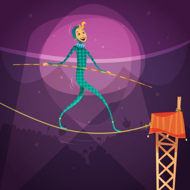  Ropewalker Karikatür İllüstrasyon 