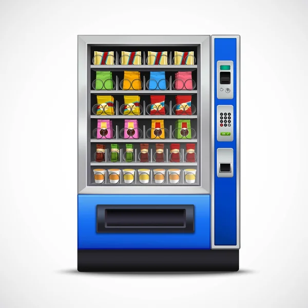 Realistic Snacks Vending Machine — Stock Vector