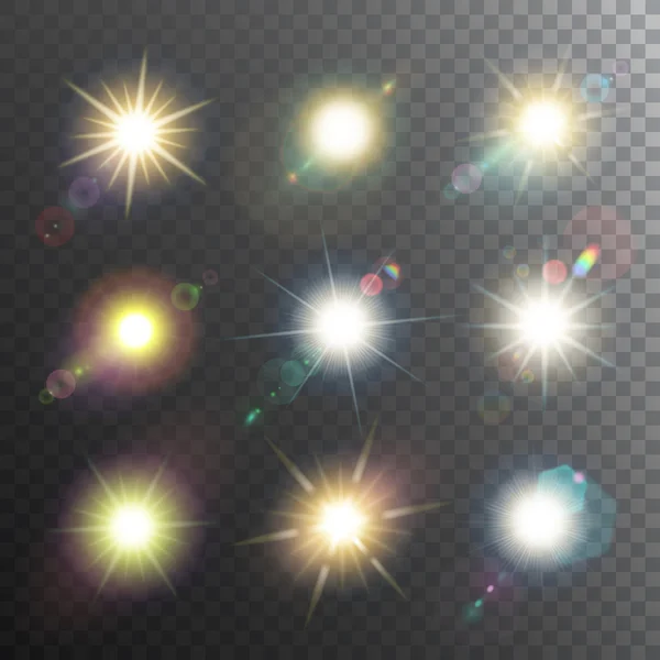 Сонячне світло елементи дизайну набір піктограм — стоковий вектор