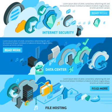 Bulut hizmetleri afiş kümesi 