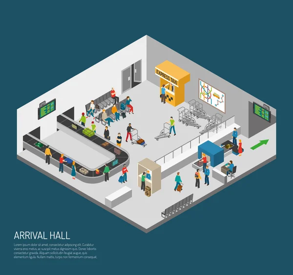 Arrival Hall Airport Poster — Stock Vector