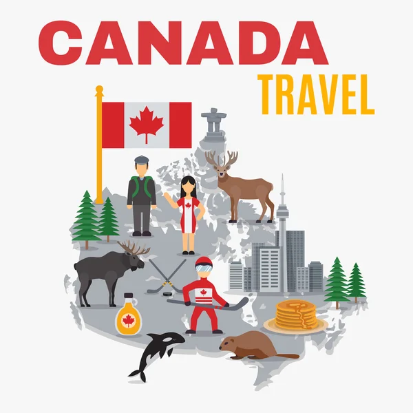 Decorative Map Canada Poster — Stock Vector