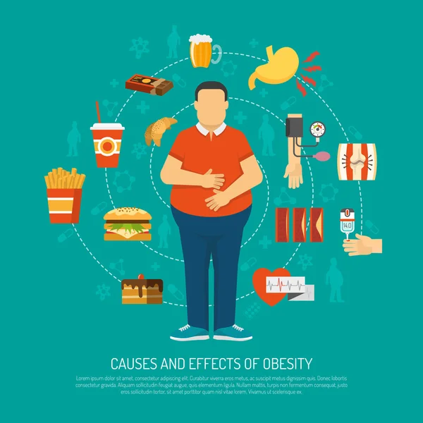 Obesity Concept Illustration — Stock Vector