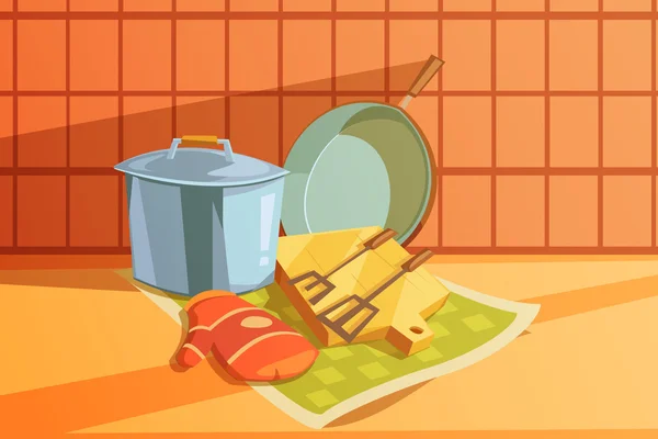 Utensilios de cocina ilustración — Vector de stock