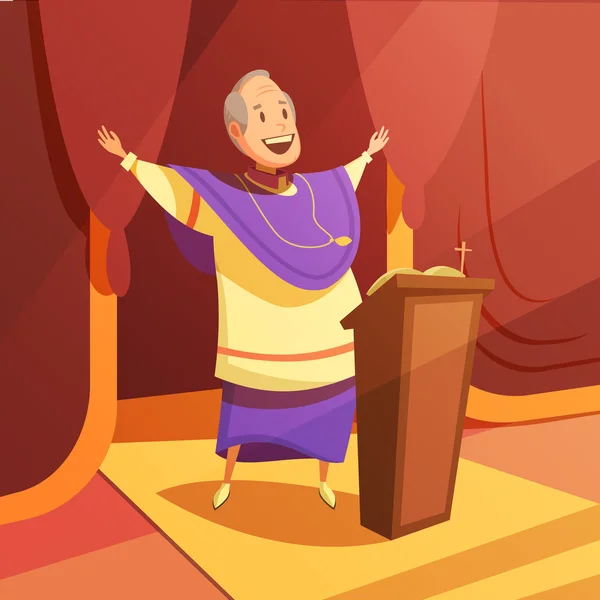 Zeichentrickfilm des Papstes — Stockvektor