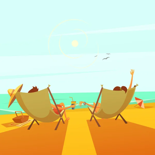 Resto de playa Ilustración — Vector de stock