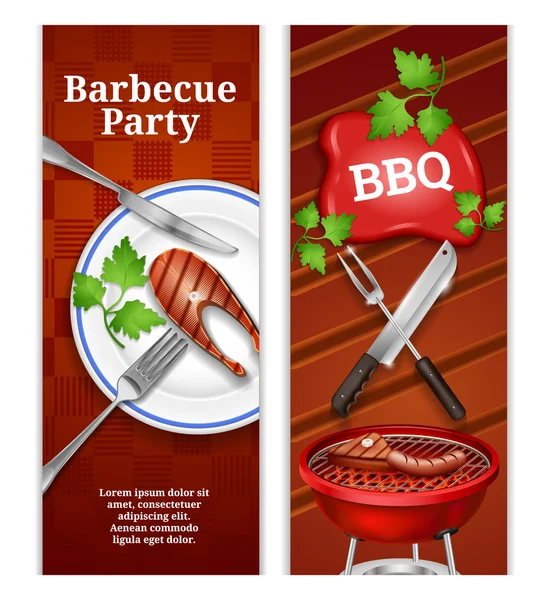Bannières verticales pour barbecue — Image vectorielle