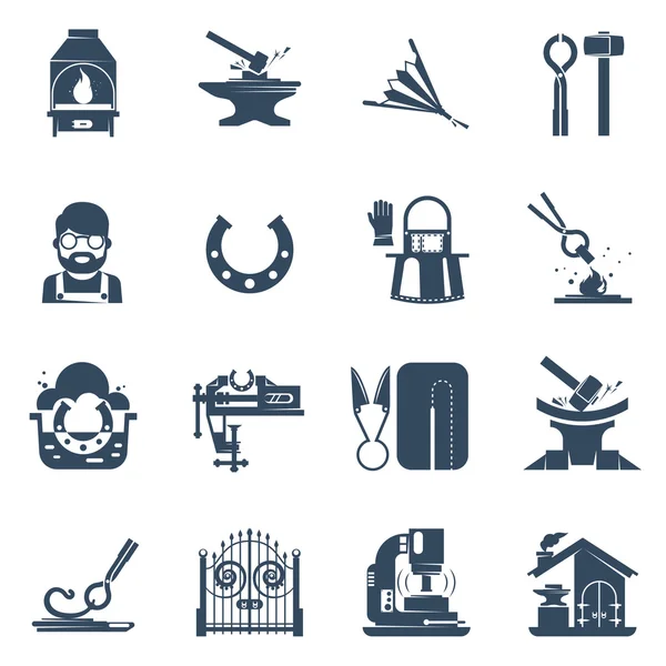 Smid zwarte Icons Set — Stockvector