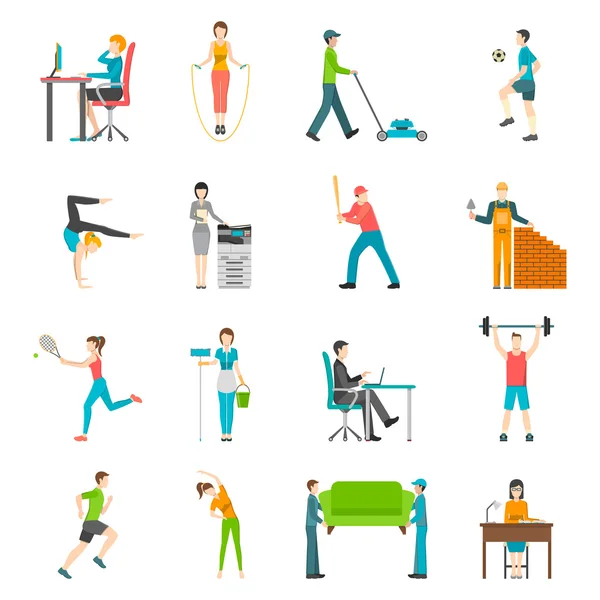 Physical Activity Flat Icons — Stock Illustration Physical Activity Flat Icons Stock Illustration