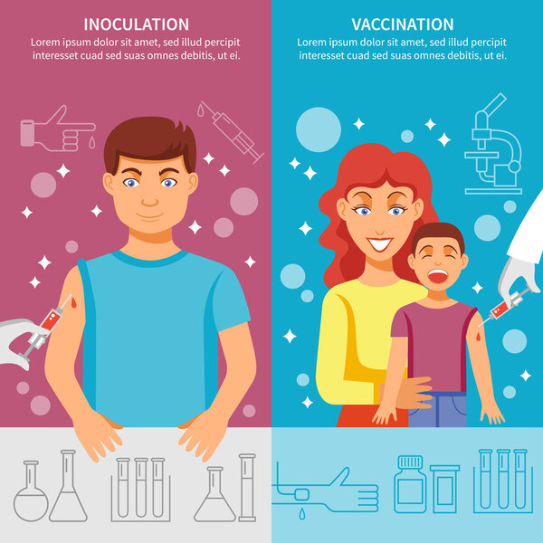 Child And Adult Vaccination Banner Set