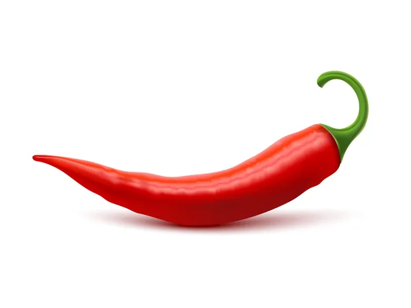 Imagen realista de pimiento rojo picante — Vector de stock