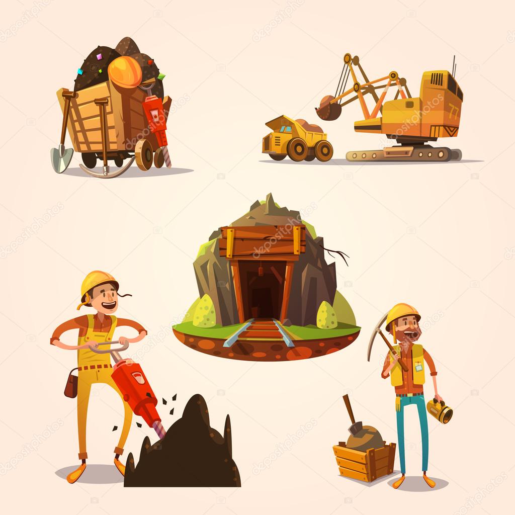 Mining cartoon set Stock Vector Image by ©macrovector #108370394 Mining cartoon set Stock Vector Image by ©macrovector #108370394