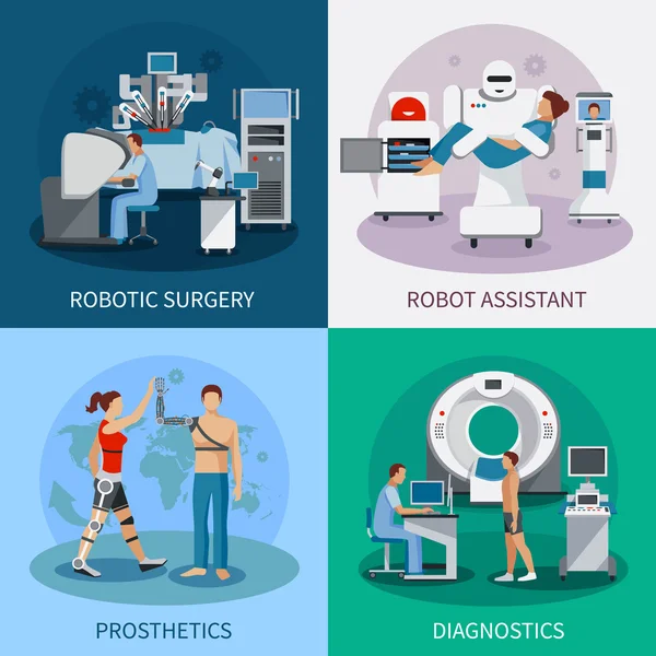 Bionic 2x2 Design Concept with Robotic Equipment — стоковый вектор