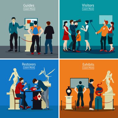 İnsanlar müze ve Galeri 2 x 2 tasarım konsepti