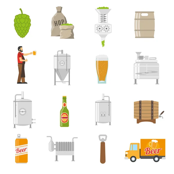 Brewery Icons Set — Stock Vector
