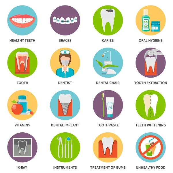 Conjunto de iconos de cuidado dental — Archivo Imágenes Vectoriales