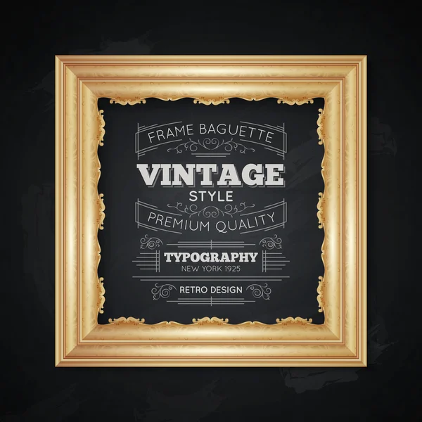 Illustrazione tipografia cornice vintage — Vettoriale Stock