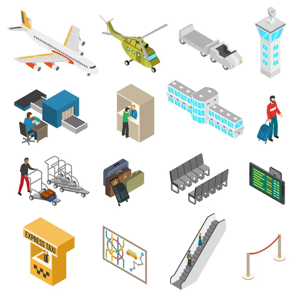 Luchthaven icons set — Stockvector
