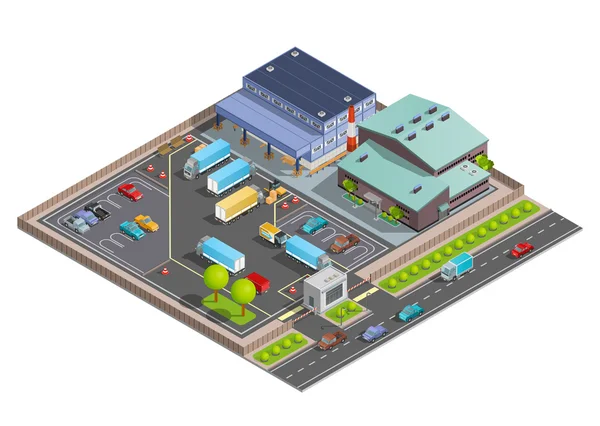 Warehouse Isometric Composition — Stock Vector