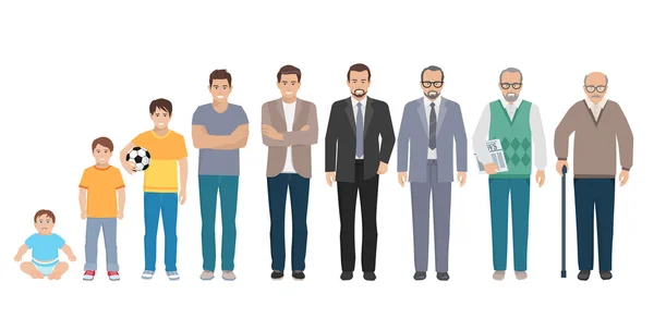 Todos los hombres de generación de edad conjunto — Vector de stock