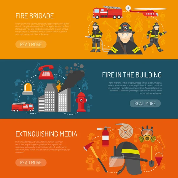 消防組フラット バナー広告 web ページ デザイン — ストックベクタ
