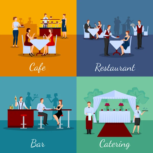 Catering concept icons set — Stockvector