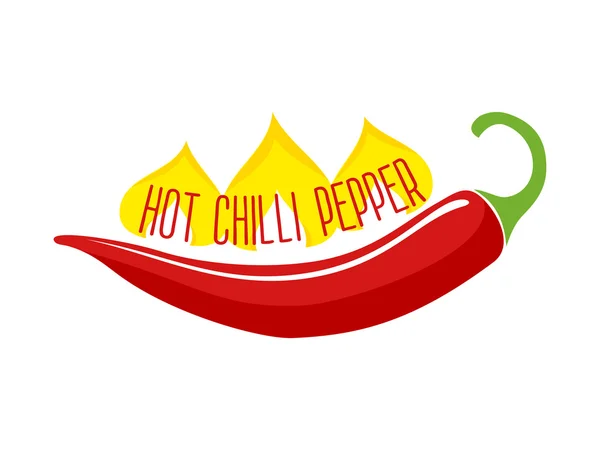 Hot Chili Pepper Pod enda objekt — Stock vektor