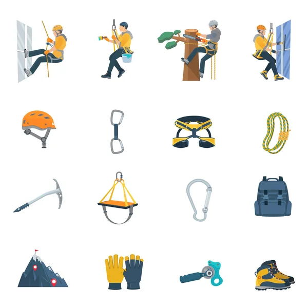 Ikone der Kletterausrüstung — Stockvektor