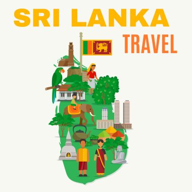 Sri Lanka Düz İllüstrasyon