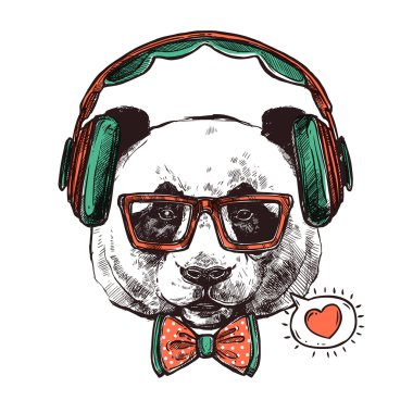 Hipster Portre Hayvanlar