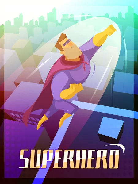 Superhero Poster Illustration — Stock Vector
