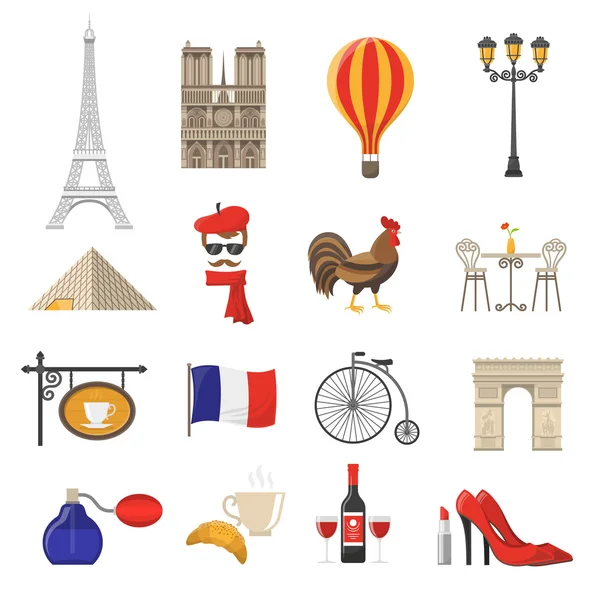 Conjunto de iconos de francia — Vector de stock