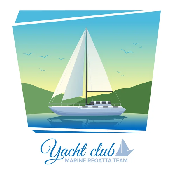 Yacht club poster — Stockvector