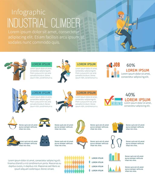 Infografía Escalador Ilustración — Archivo Imágenes Vectoriales