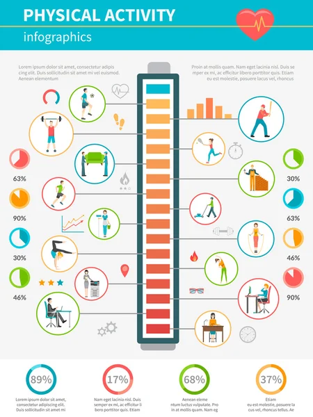 Infografik för fysisk aktivitet — Stock vektor