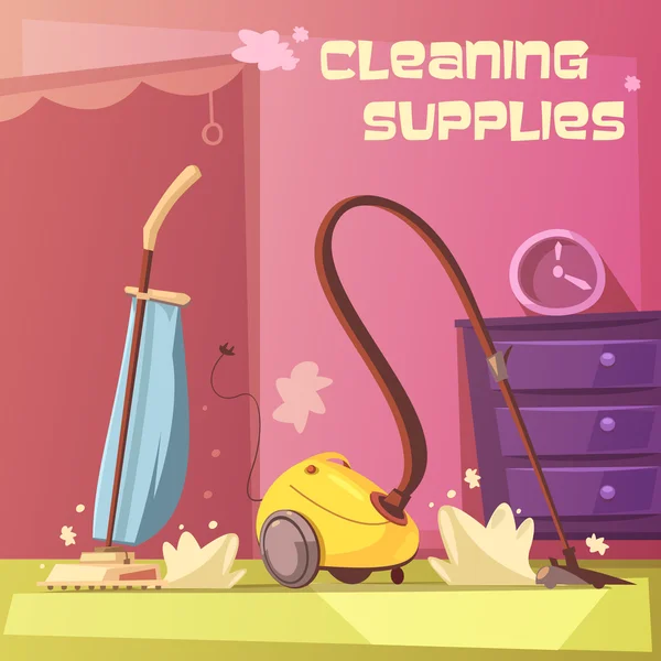 Illustration zu Reinigungsgeräten — Stockvektor
