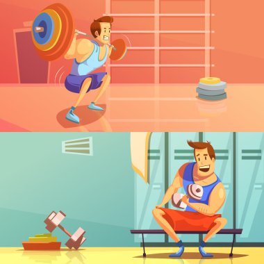 Spor salonu afiş kümesi