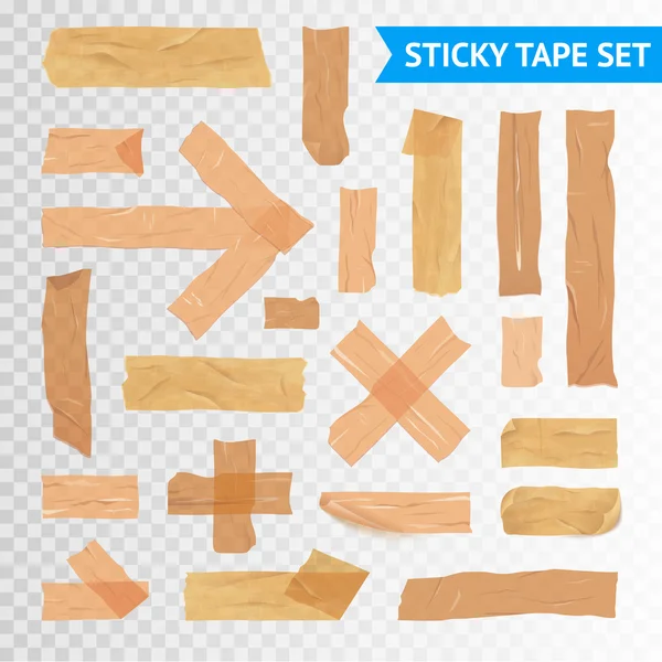 StickyTape Strips Set fond transparent — Image vectorielle