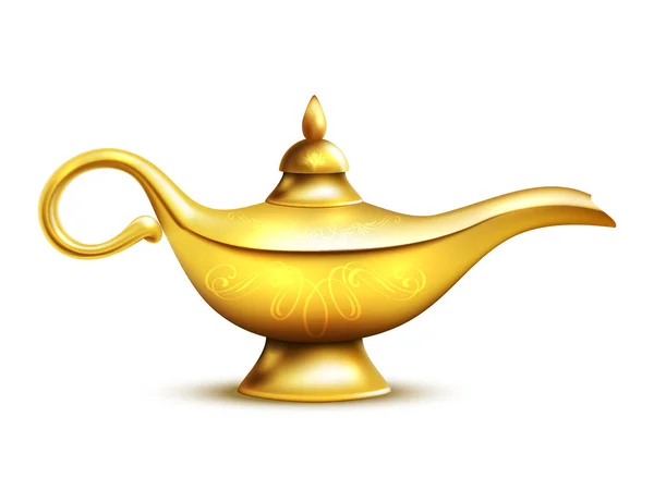 Aladdin Lamp Isolated Icon — Stock Vector